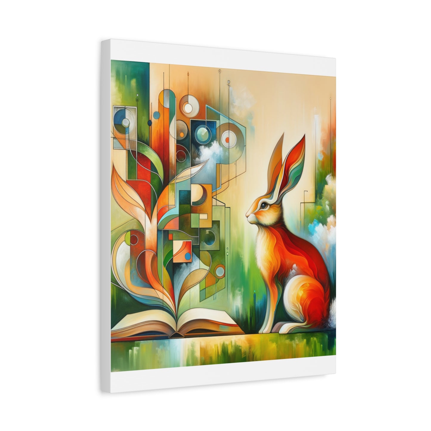 Geometric Rabbit Art - Matte Canvas, Stretched, 1.25"