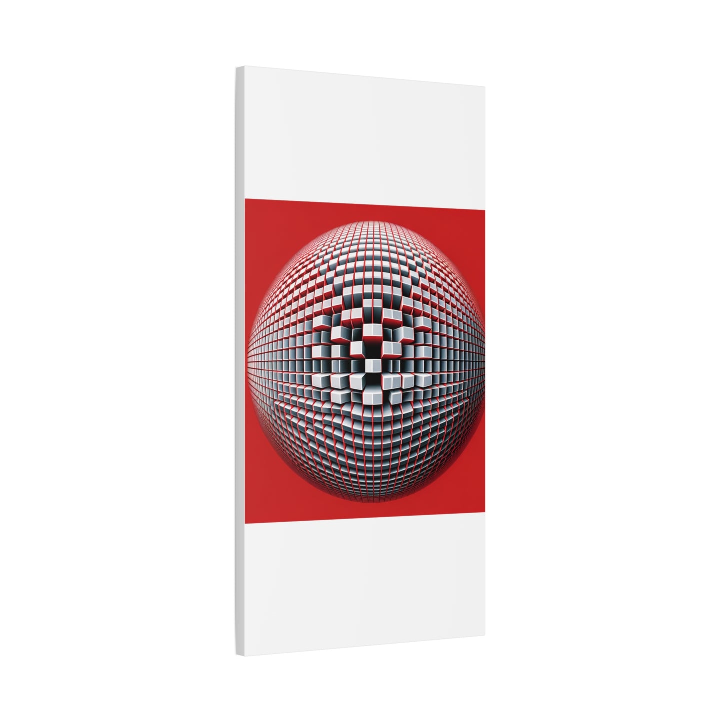 Red Geometric Sphere - Matte Canvas, Stretched, 1.25"