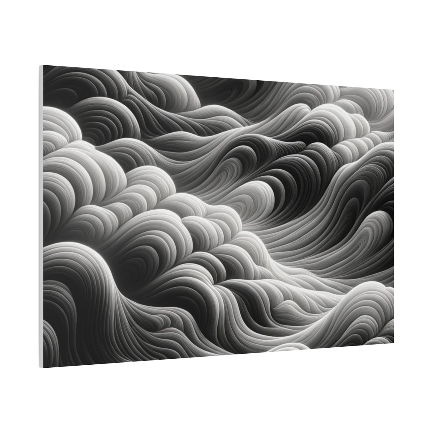 Monochrome Waves - Matte Canvas, Stretched, 1.25"