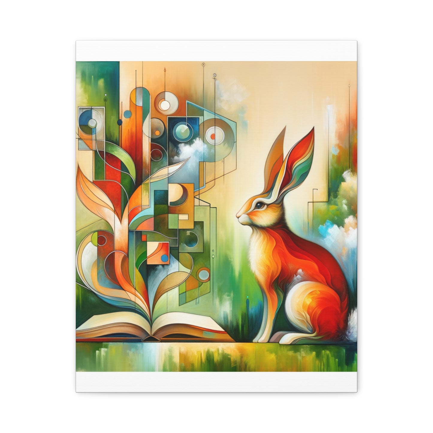 Geometric Rabbit Art - Matte Canvas, Stretched, 1.25"