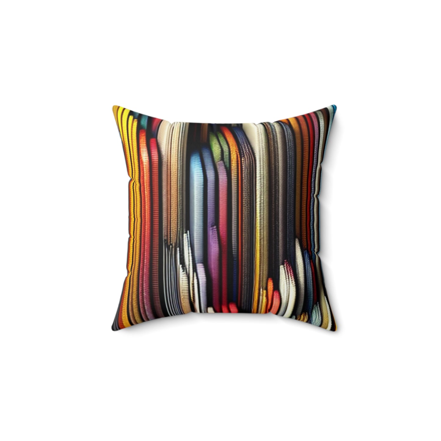 Vibrant Vertical Stripes: Spun Polyester Square Pillow