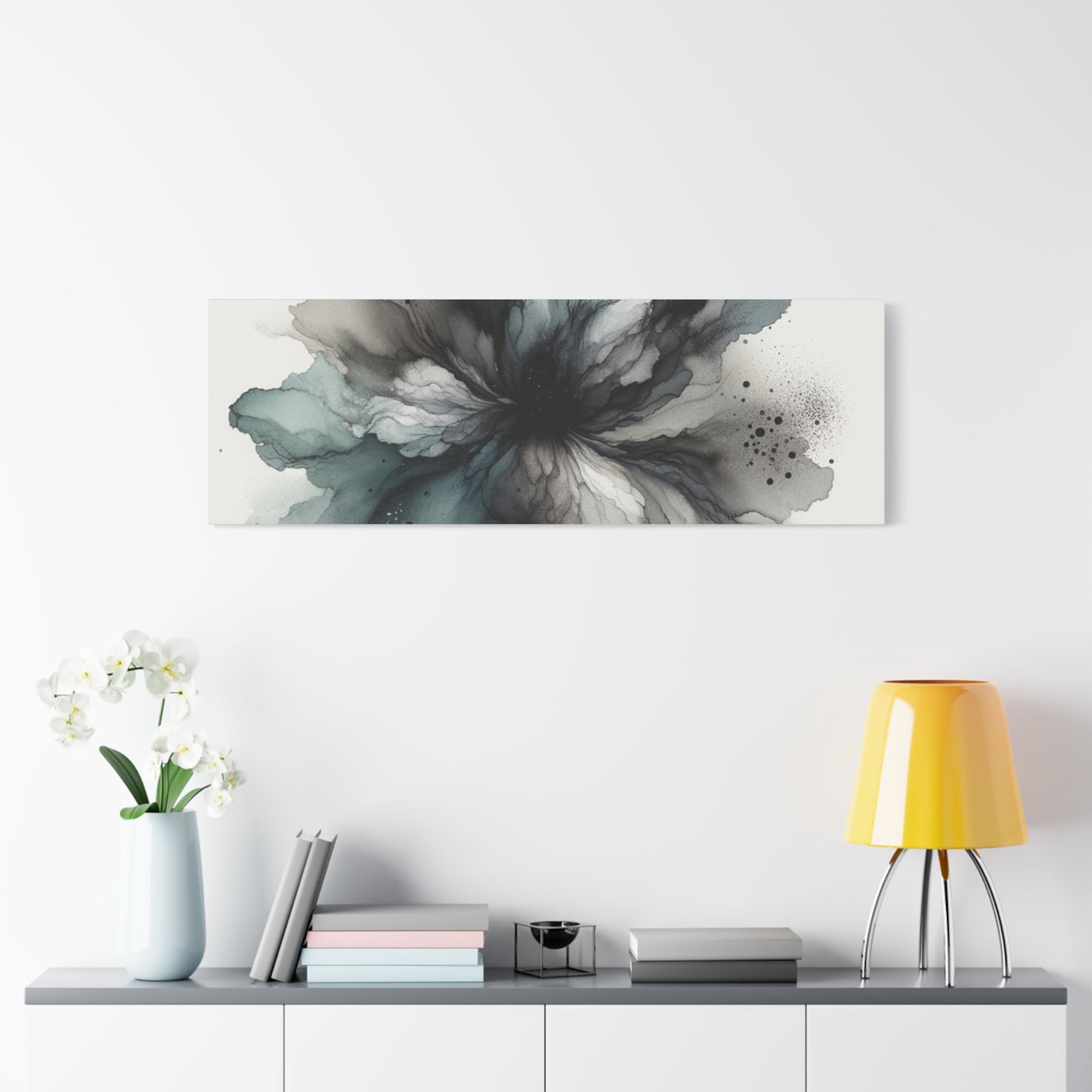 Abstract Ink Bloom - Matte Canvas, Stretched, 1.25"