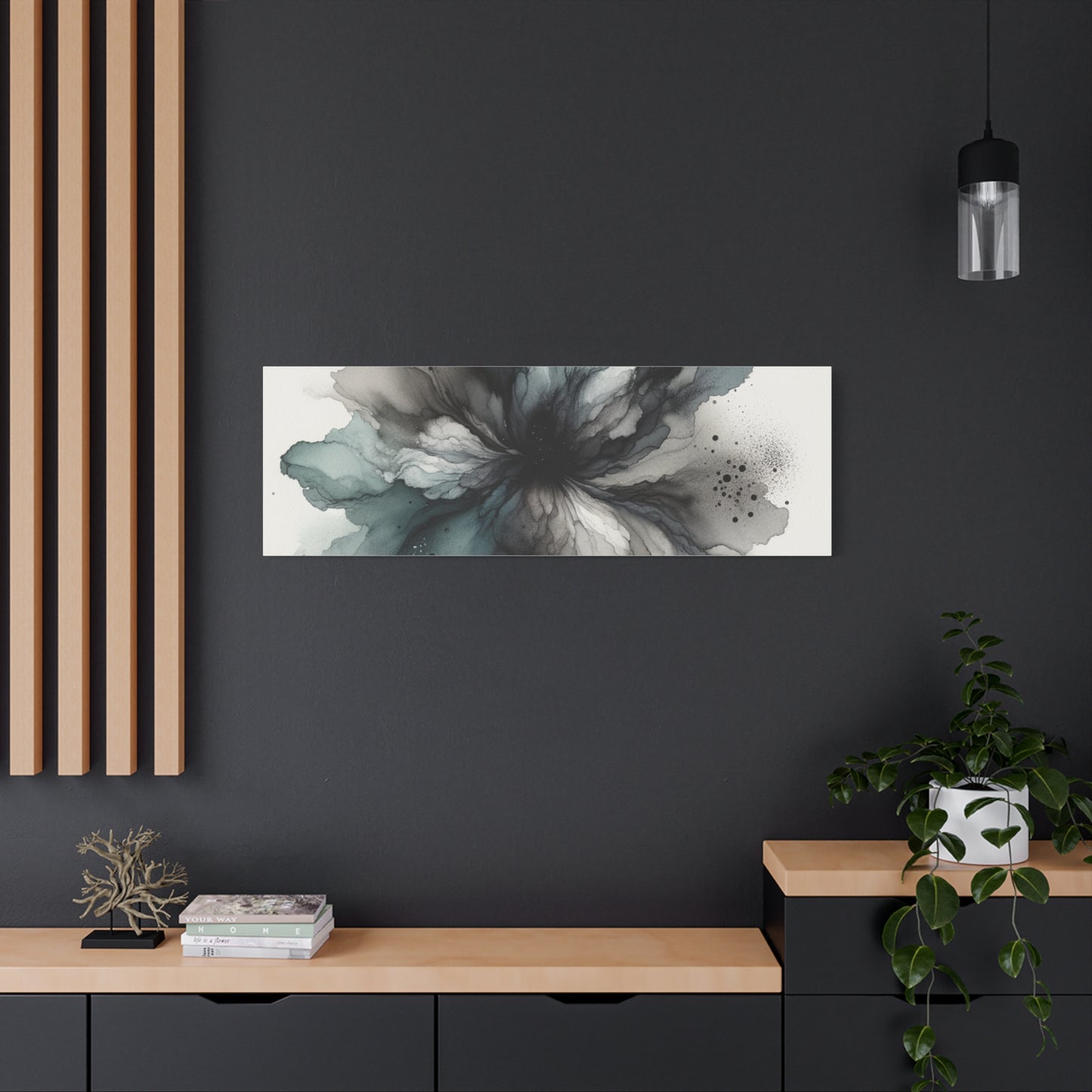 Abstract Ink Bloom - Matte Canvas, Stretched, 1.25"