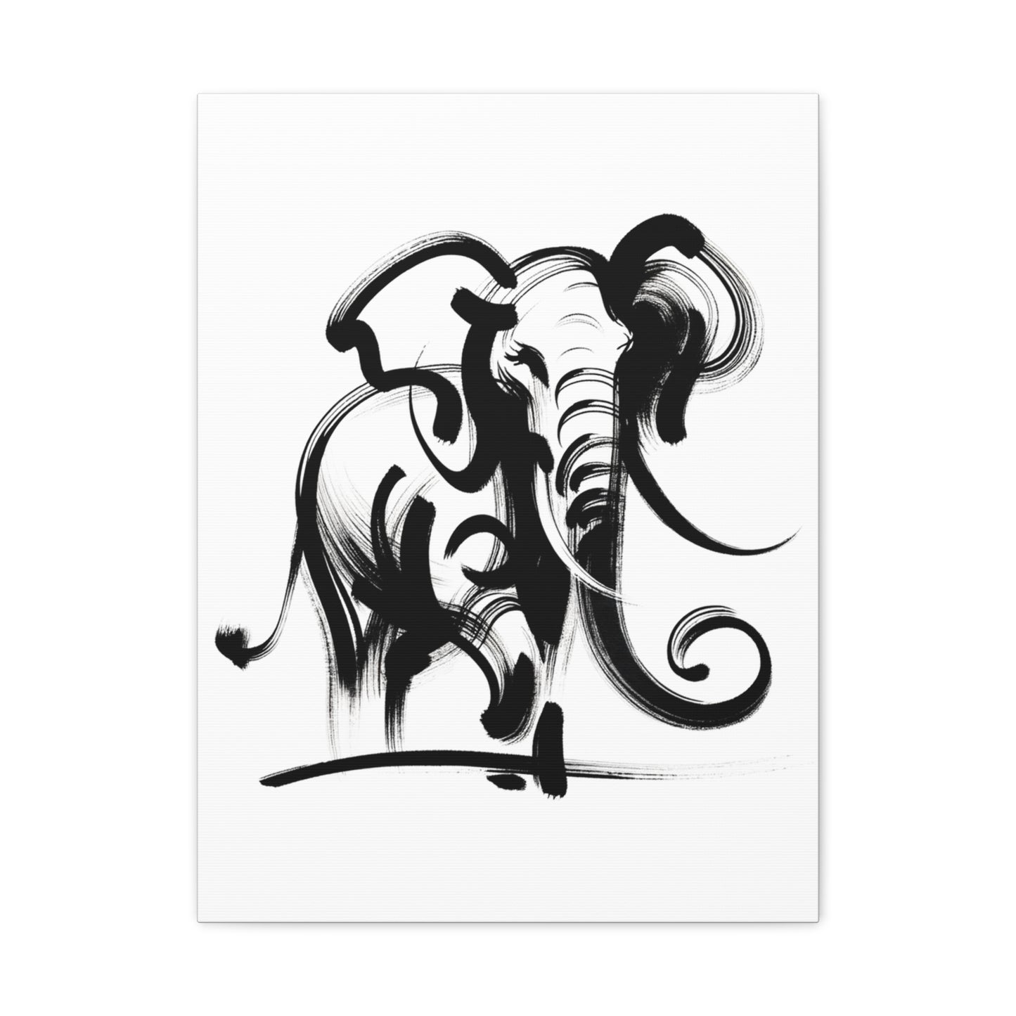 Elephant Ink Art - Matte Canvas, Stretched, 1.25"