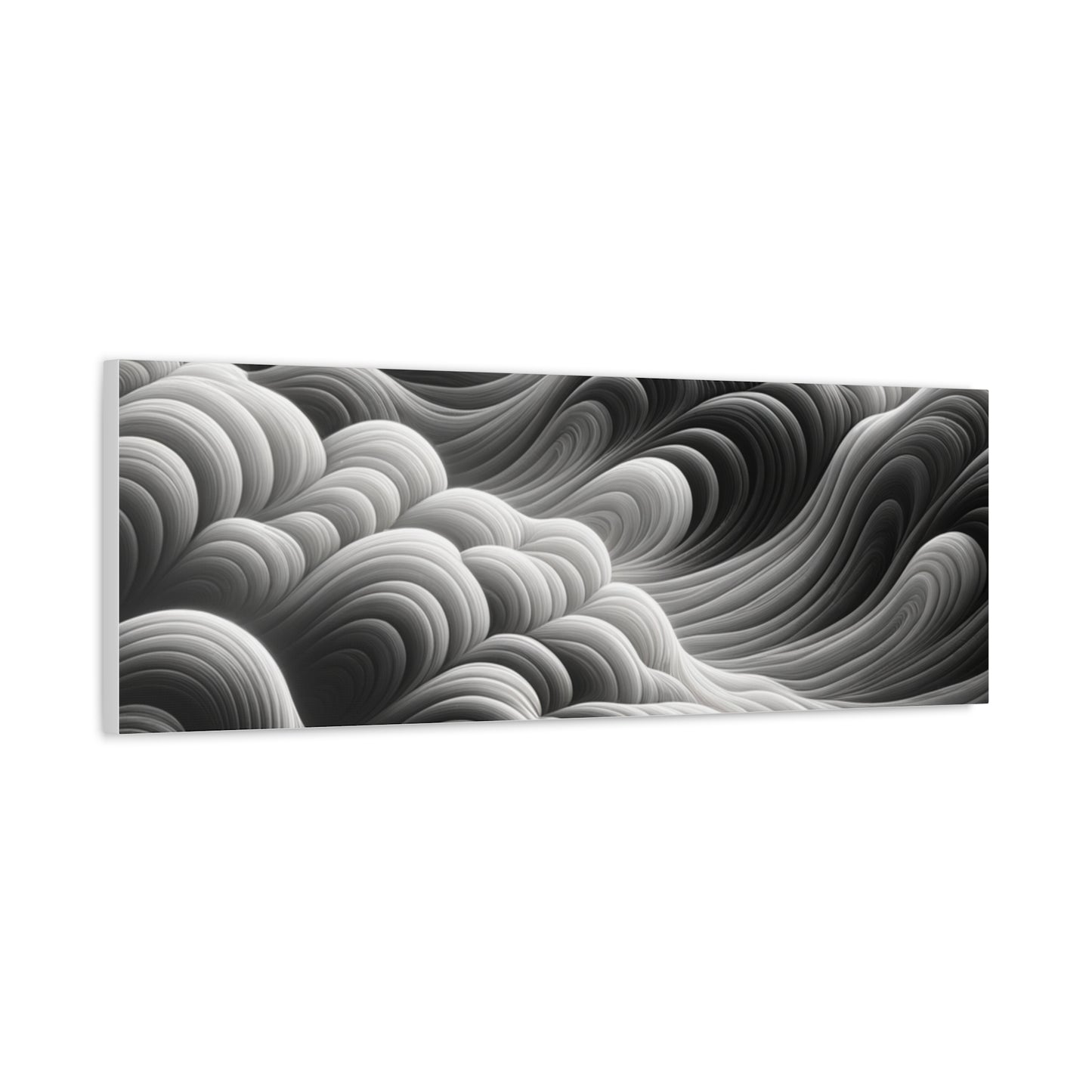 Monochrome Waves - Matte Canvas, Stretched, 1.25"