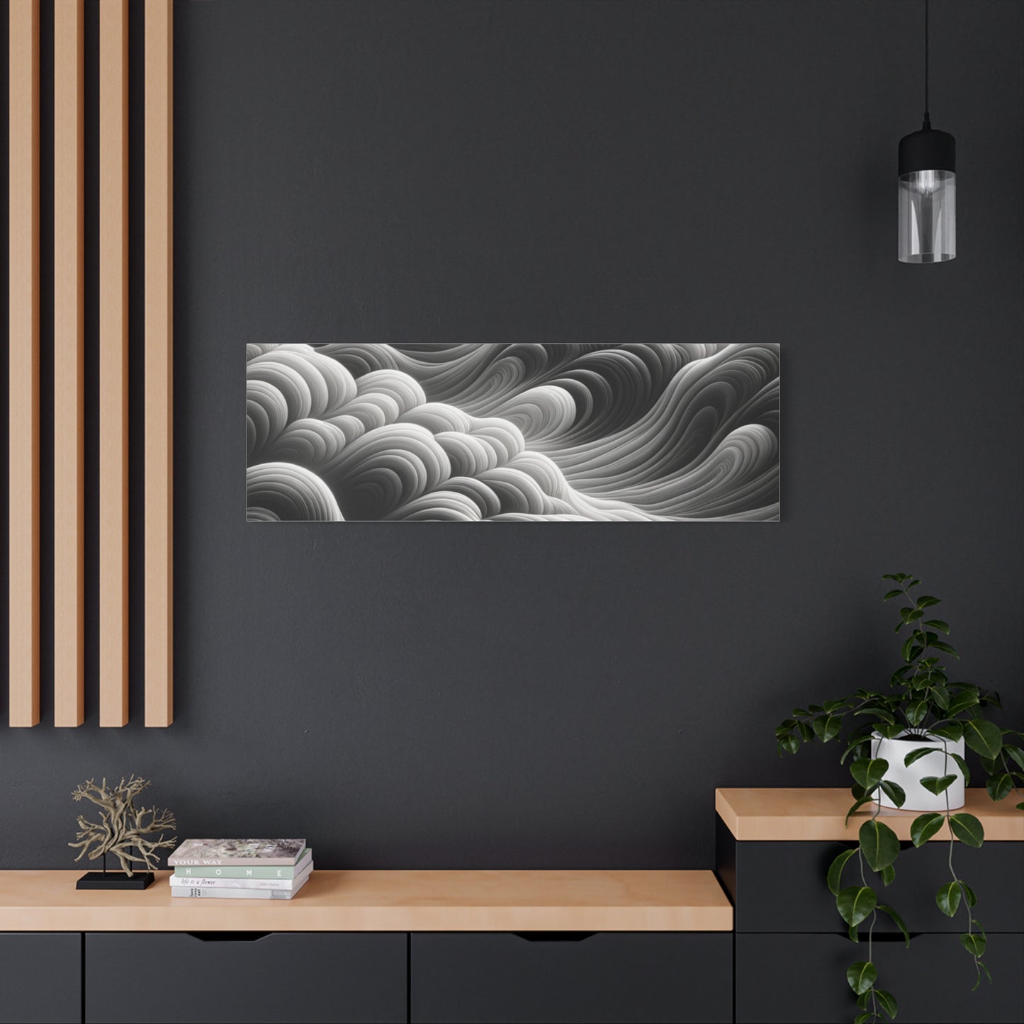 Monochrome Waves - Matte Canvas, Stretched, 1.25"