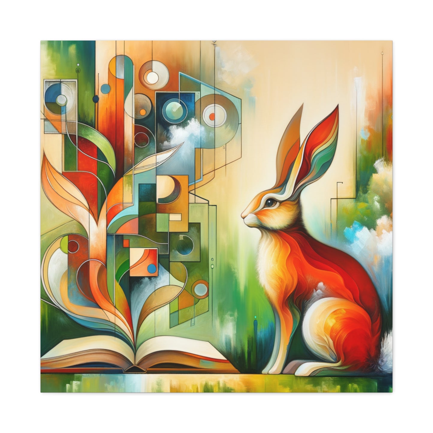 Geometric Rabbit Art - Matte Canvas, Stretched, 1.25"