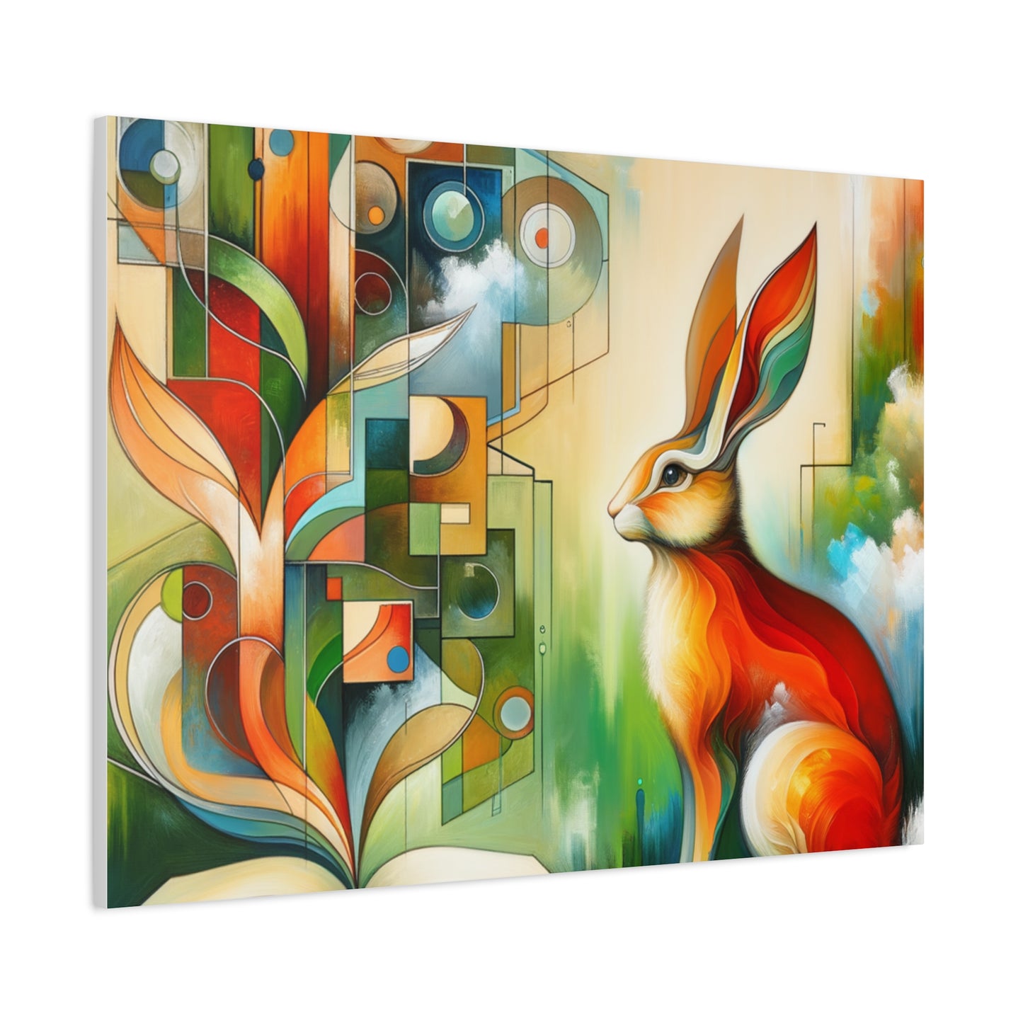 Geometric Rabbit Art - Matte Canvas, Stretched, 1.25"