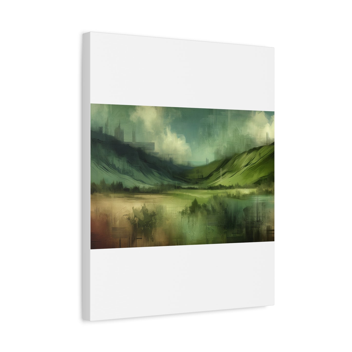 Abstract Green Landscape - Matte Canvas, Stretched, 1.25"