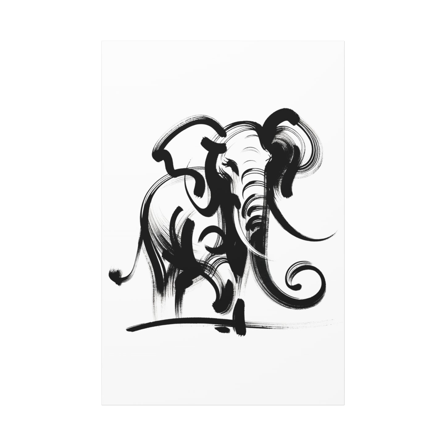 Elephant Ink Art - Matte Canvas, Stretched, 1.25"