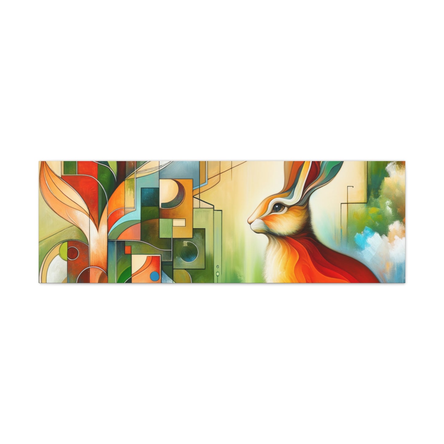 Geometric Rabbit Art - Matte Canvas, Stretched, 1.25"