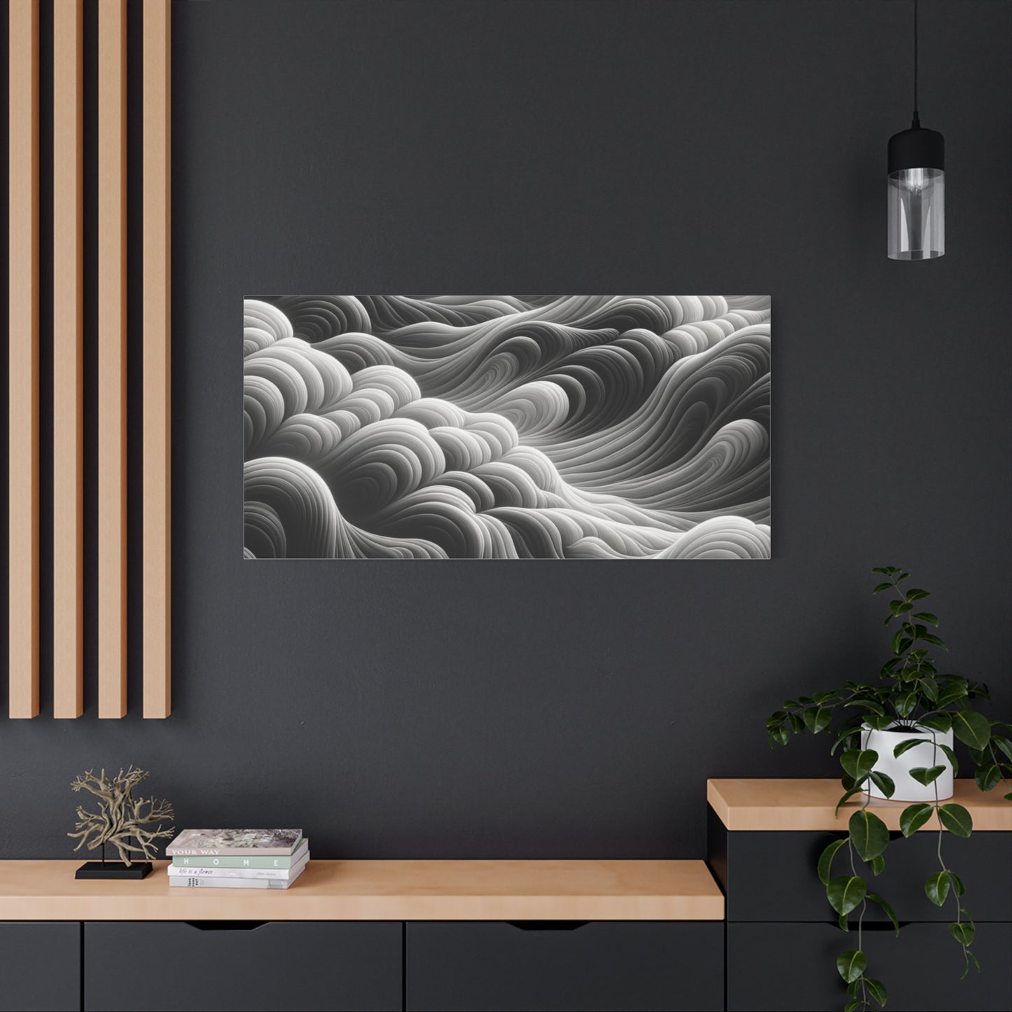 Monochrome Waves - Matte Canvas, Stretched, 1.25"