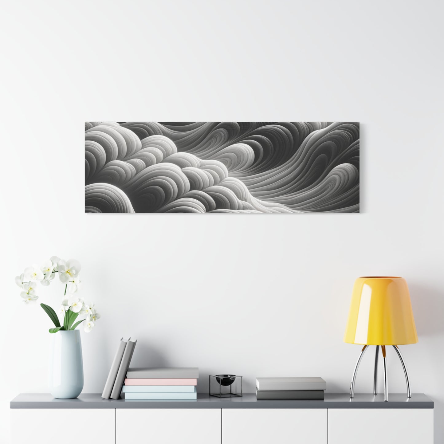 Monochrome Waves - Matte Canvas, Stretched, 1.25"