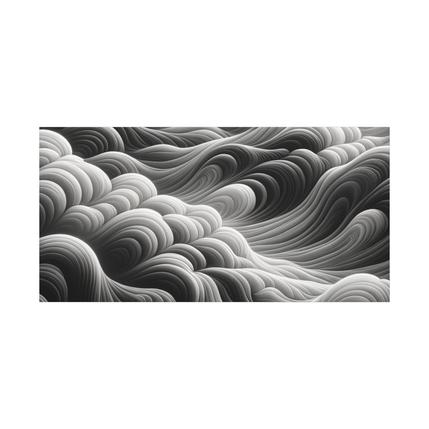 Monochrome Waves - Matte Canvas, Stretched, 1.25"