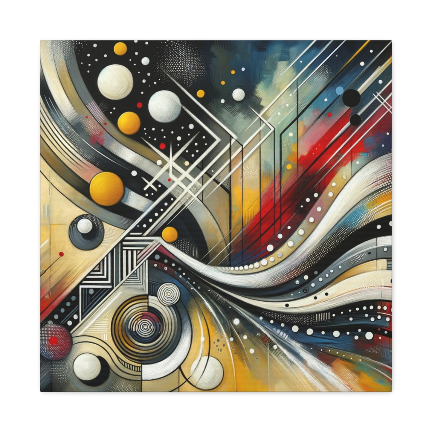 Stretched Matte Canvas, 1.25" - Vibrant Abstract Geometric Design