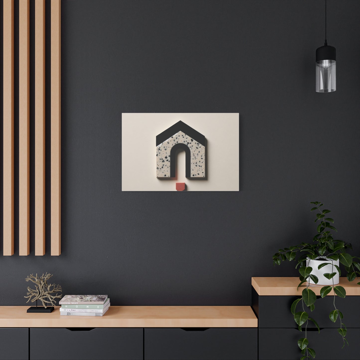 Geometric House Design - Matte Canvas, Stretched, 1.25"