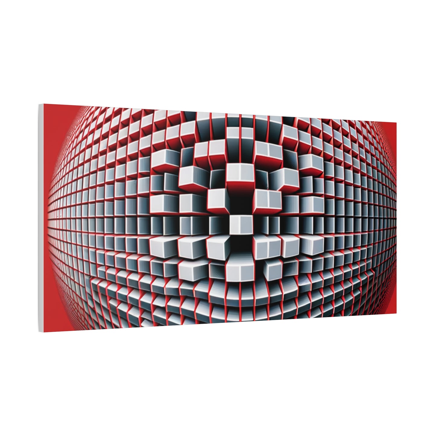 Red Geometric Sphere - Matte Canvas, Stretched, 1.25"