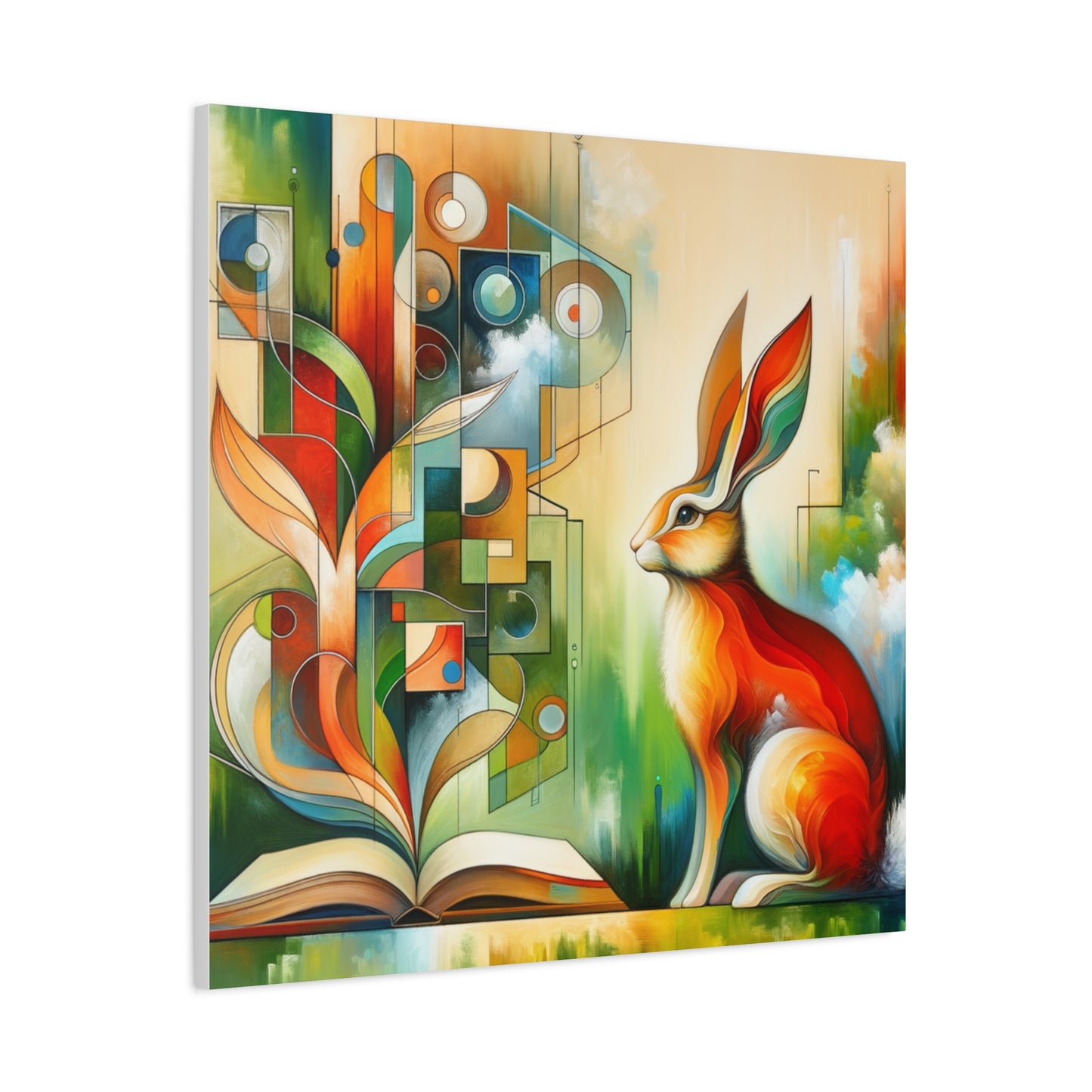 Geometric Rabbit Art - Matte Canvas, Stretched, 1.25"