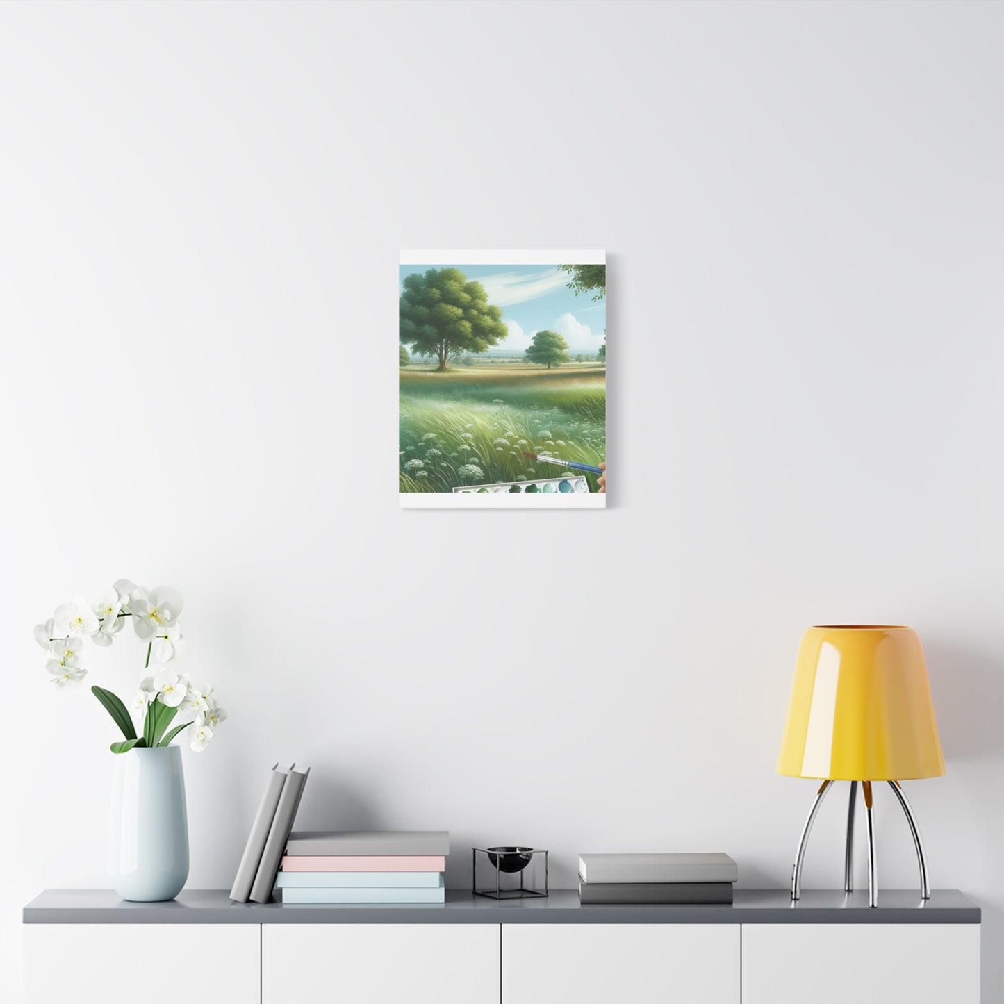 Matte Canvas, Stretched, 1.25" - Serene Green Landscape Painting