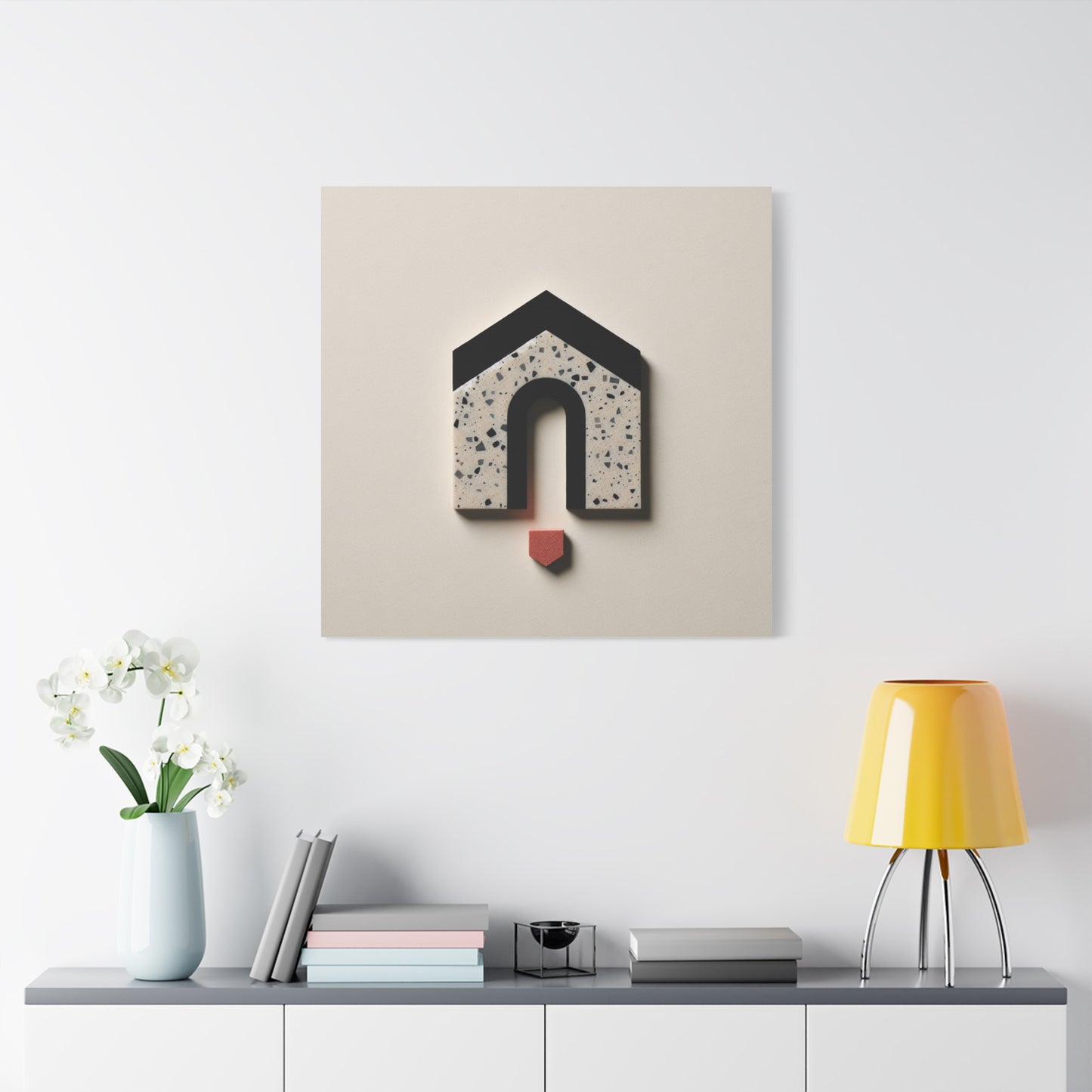 Geometric House Design - Matte Canvas, Stretched, 1.25"