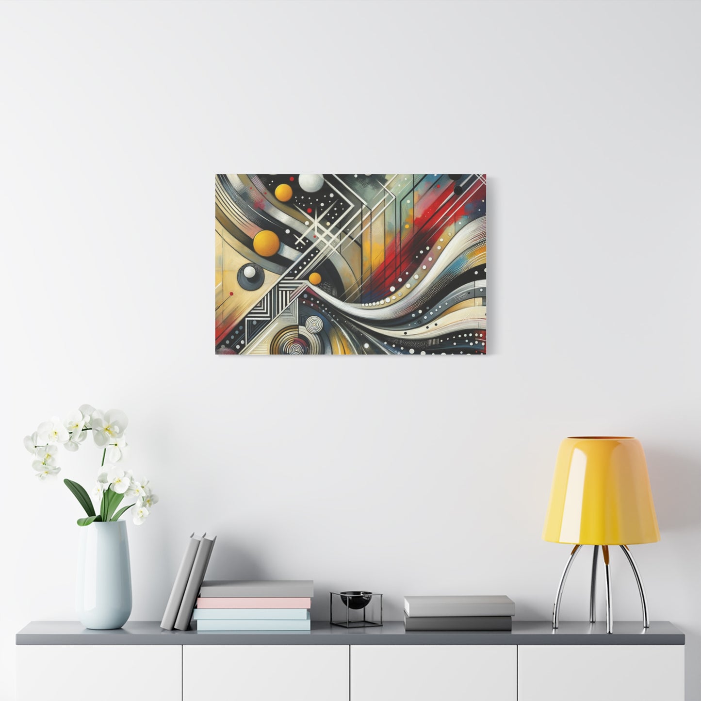 Stretched Matte Canvas, 1.25" - Vibrant Abstract Geometric Design