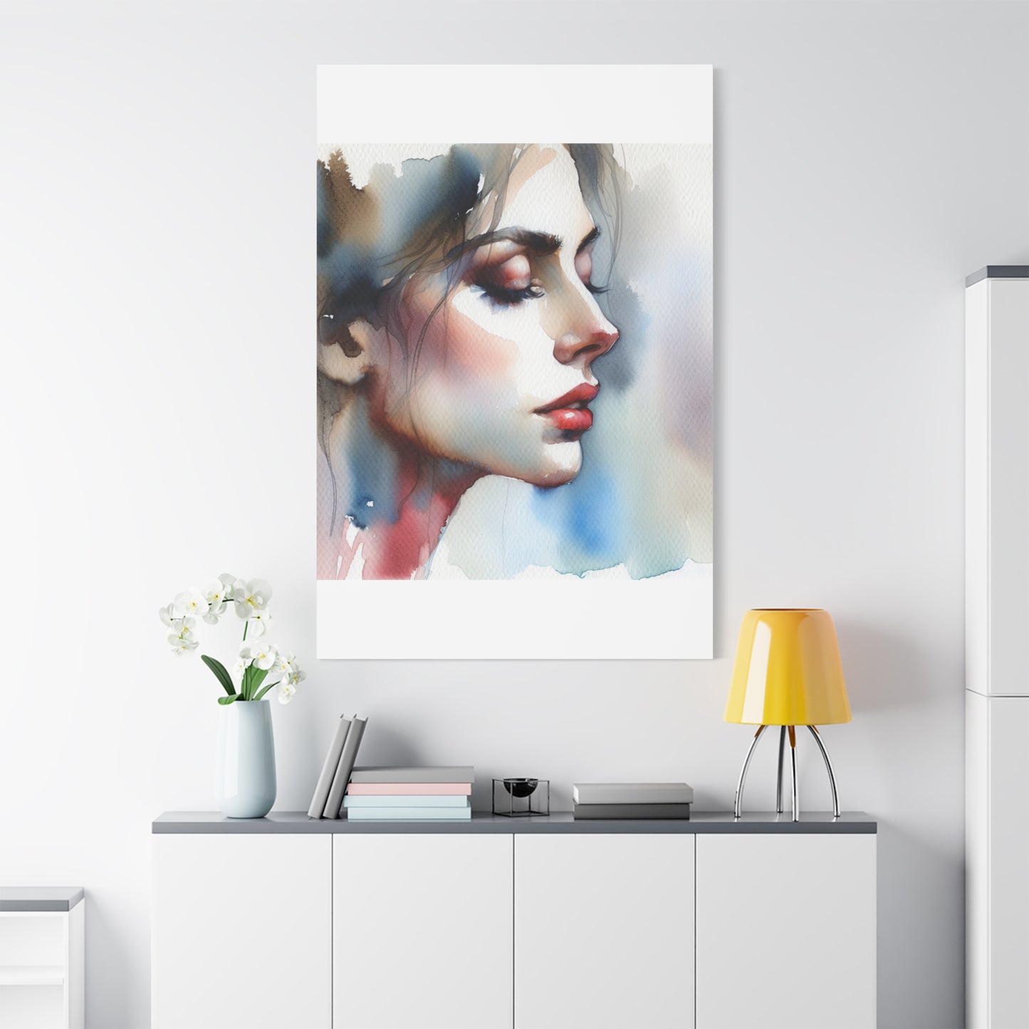 Matte Canvas 1.25" Stretched - Serene Watercolor Portrait