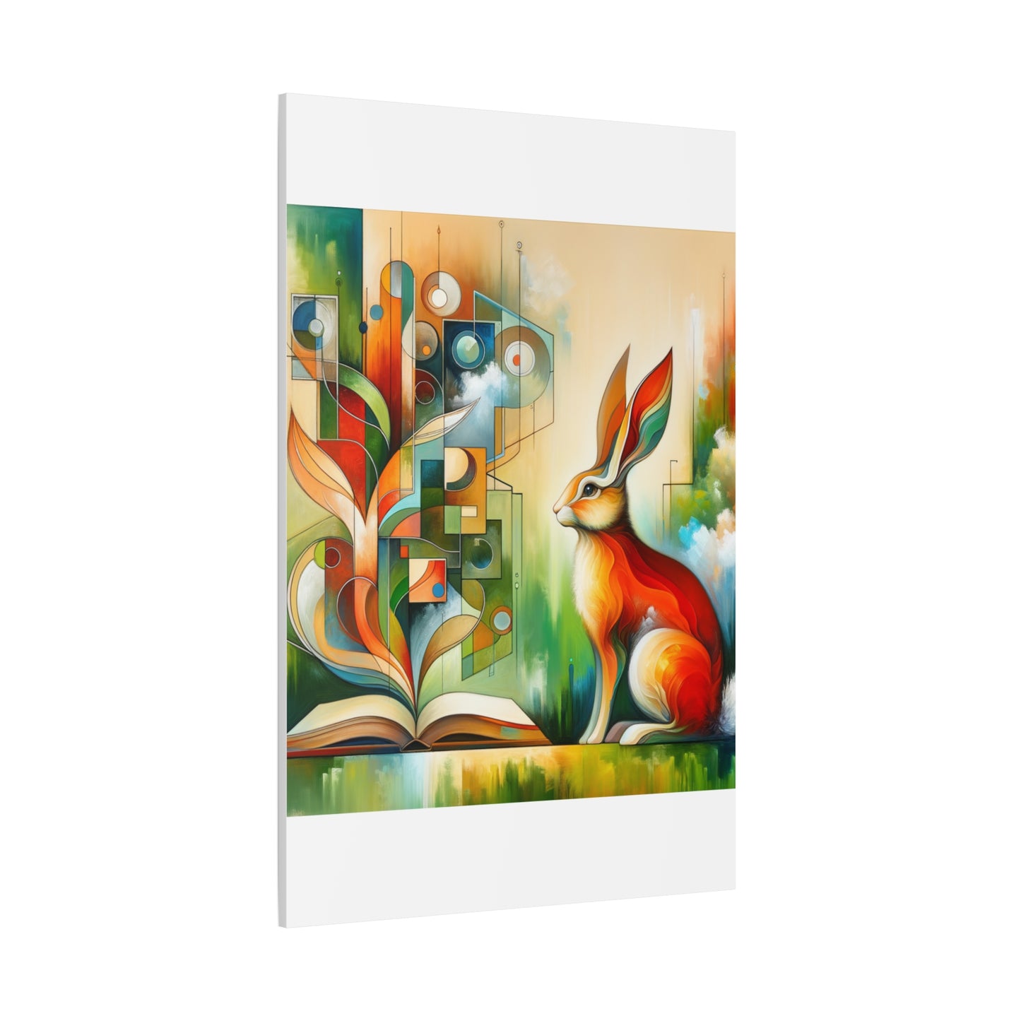 Geometric Rabbit Art - Matte Canvas, Stretched, 1.25"