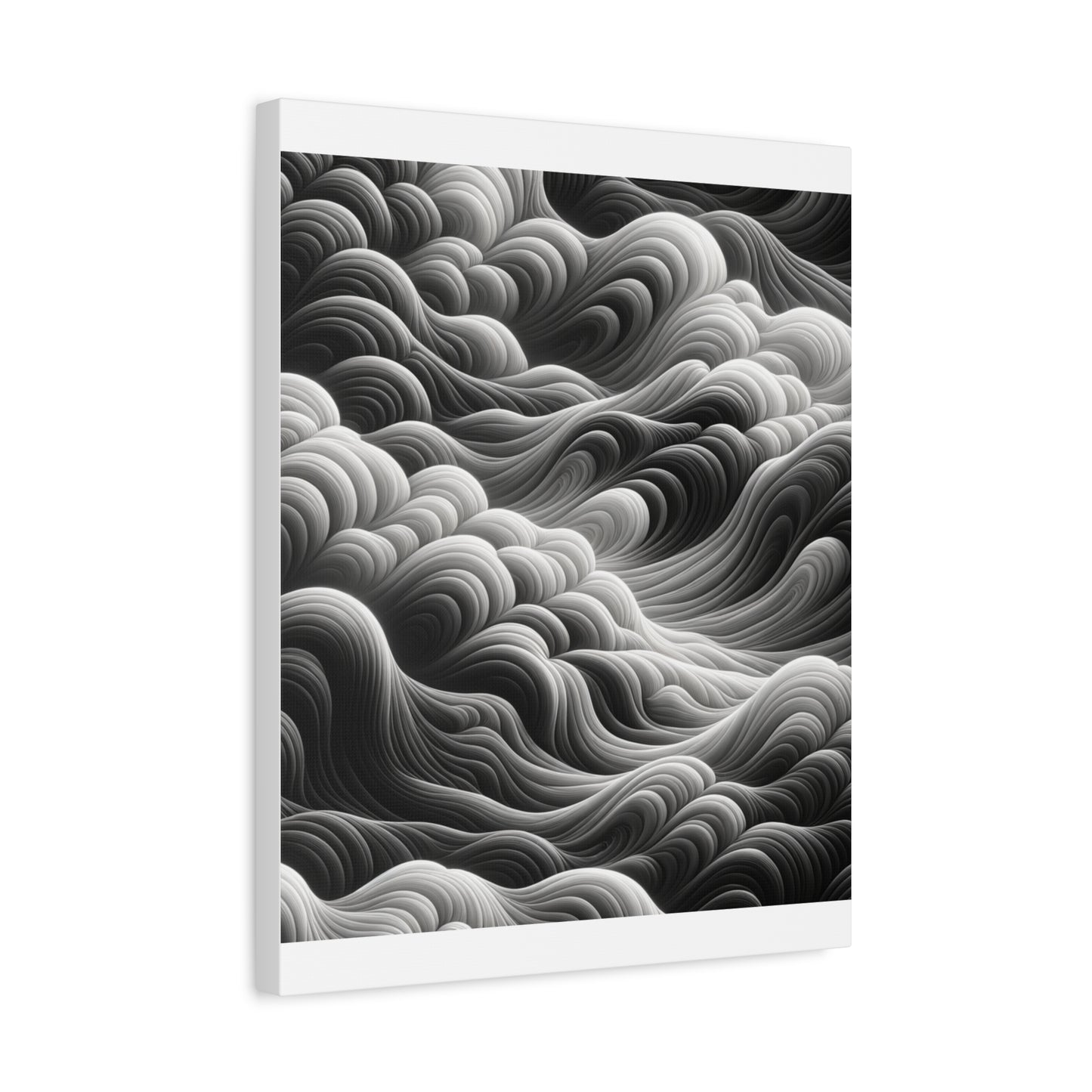 Monochrome Waves - Matte Canvas, Stretched, 1.25"