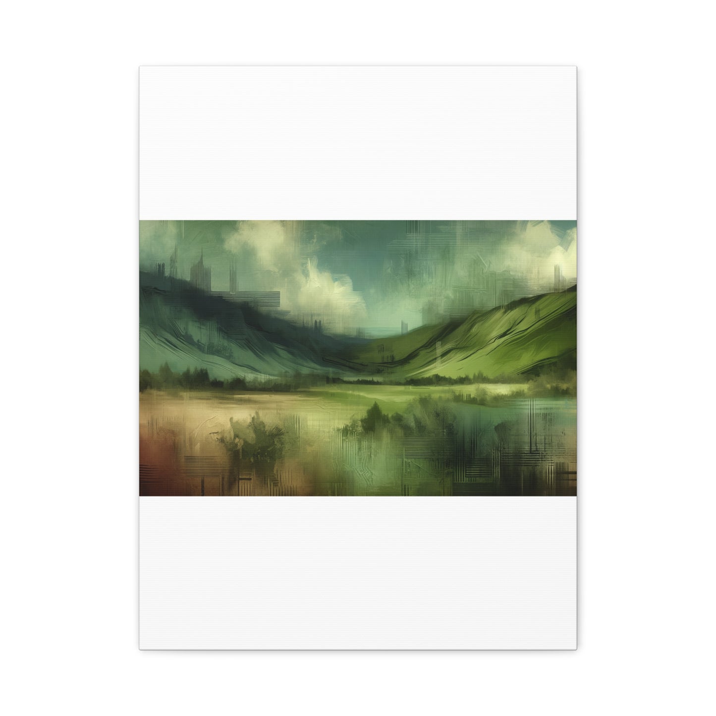 Abstract Green Landscape - Matte Canvas, Stretched, 1.25"