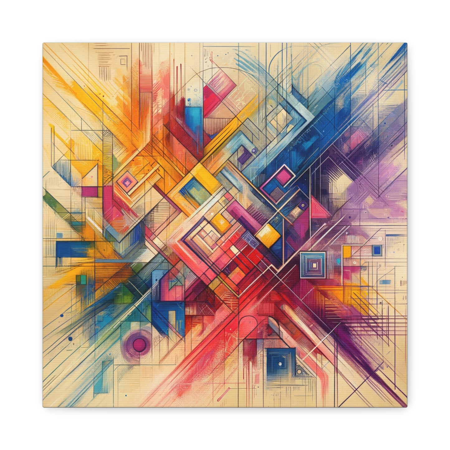 Abstract Geometric Fusion - Matte Canvas, Stretched, 1.25"