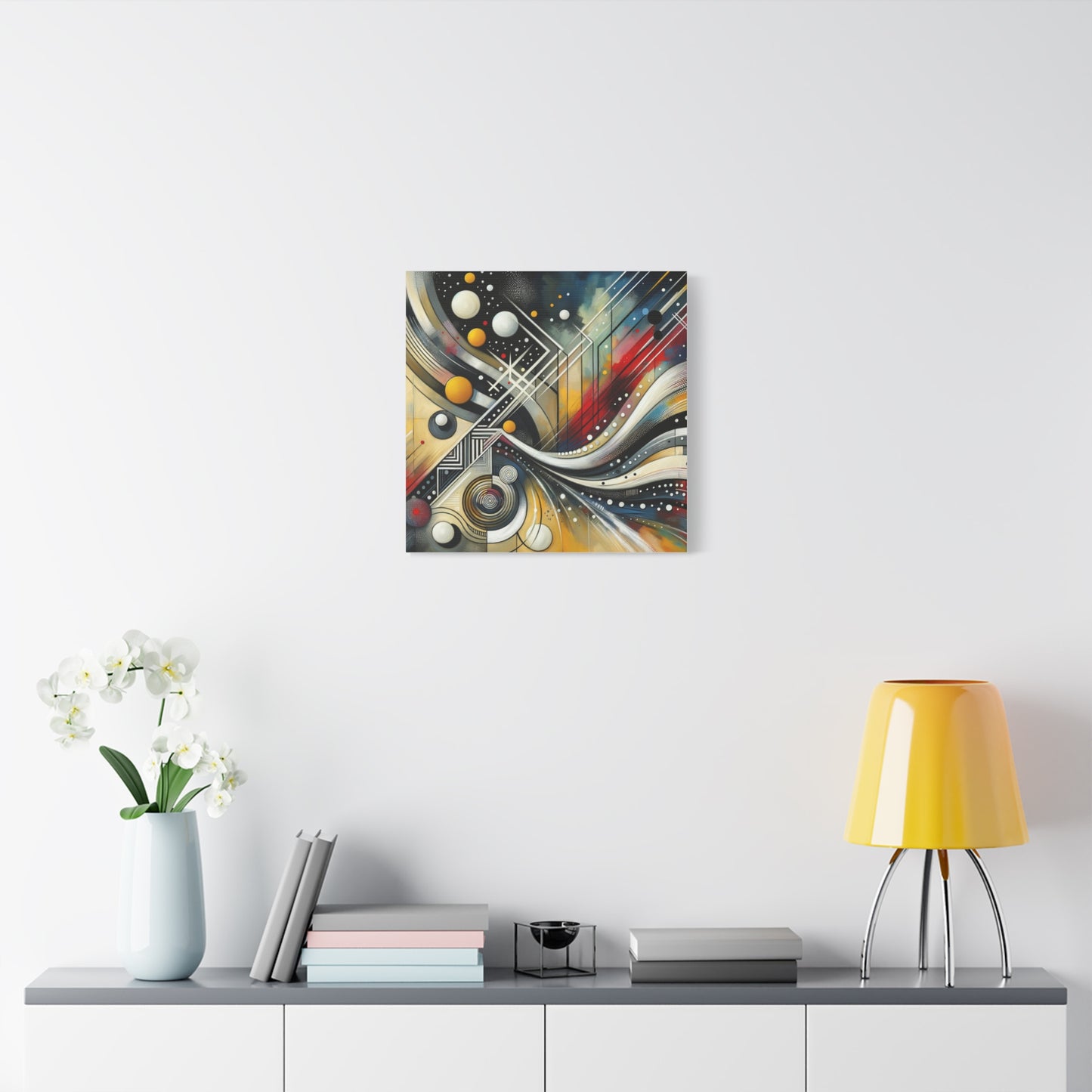 Stretched Matte Canvas, 1.25" - Vibrant Abstract Geometric Design