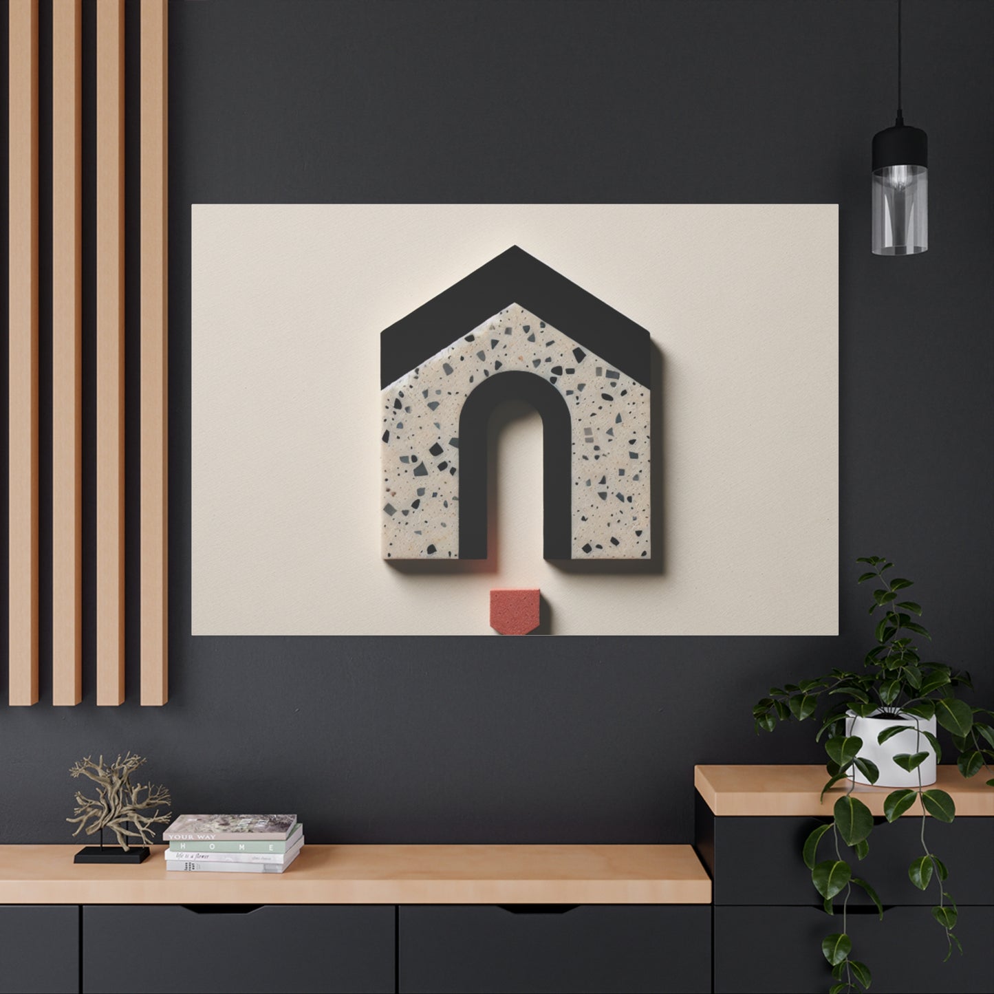 Geometric House Design - Matte Canvas, Stretched, 1.25"