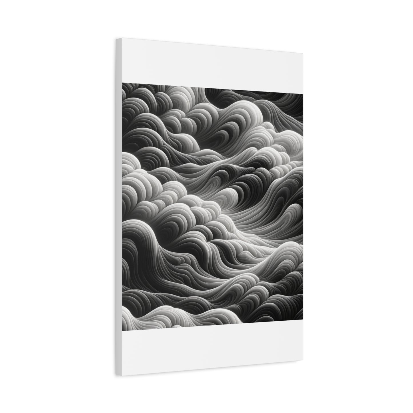 Monochrome Waves - Matte Canvas, Stretched, 1.25"