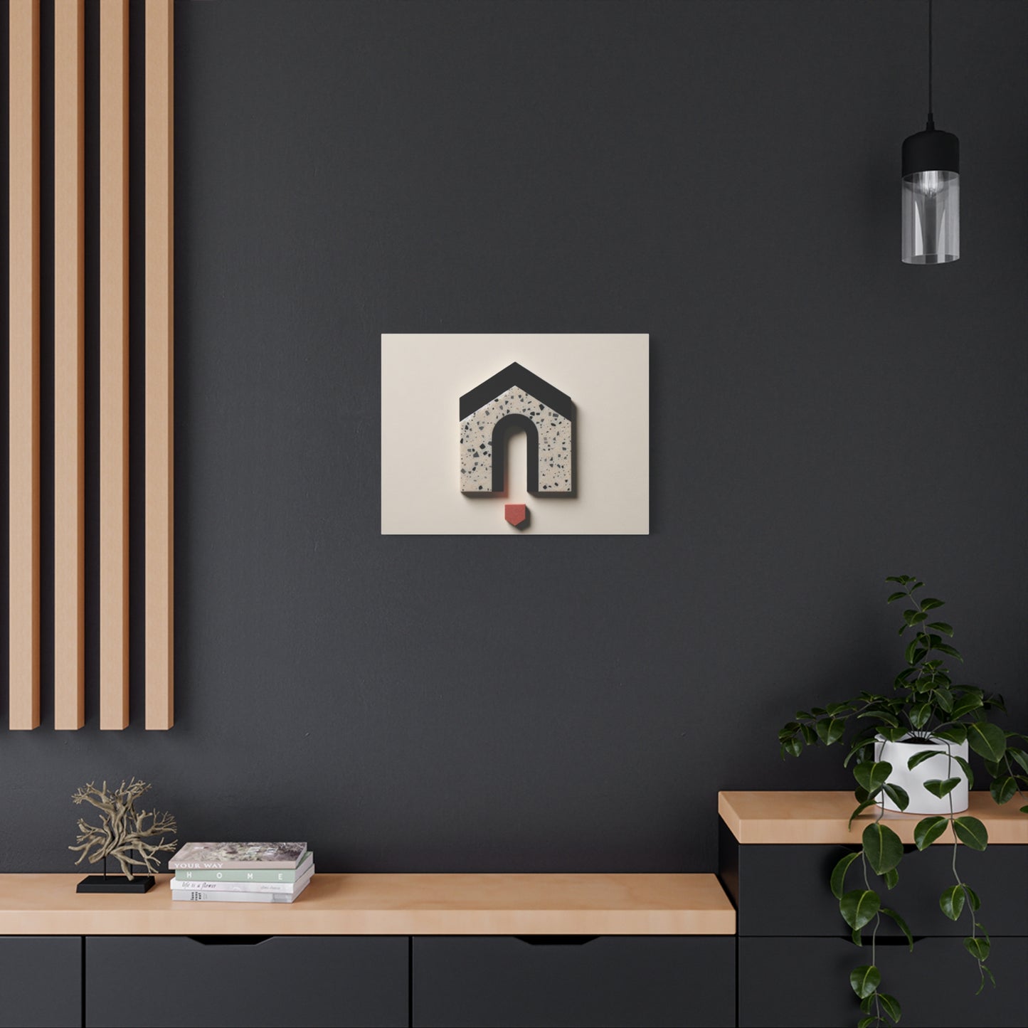 Geometric House Design - Matte Canvas, Stretched, 1.25"