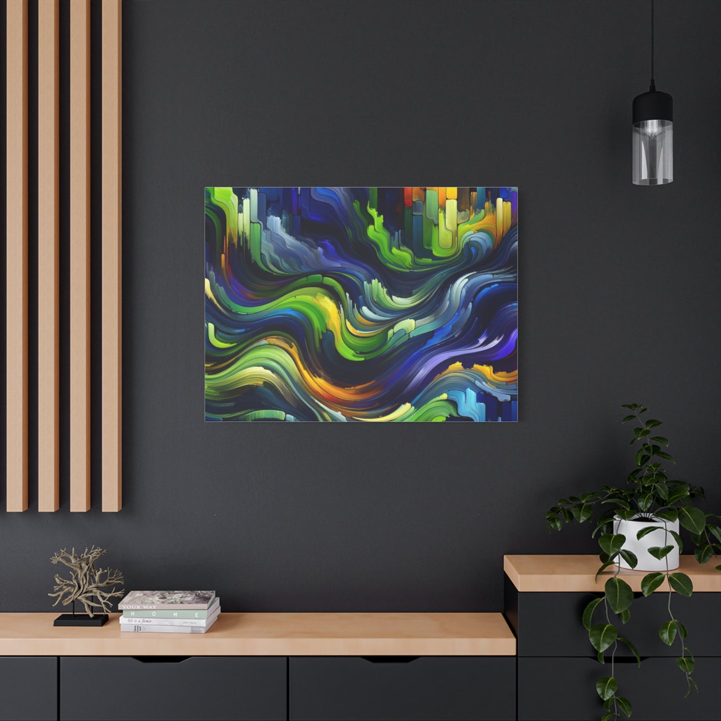 Vibrant Abstract Waves - Matte Canvas, Stretched, 1.25"