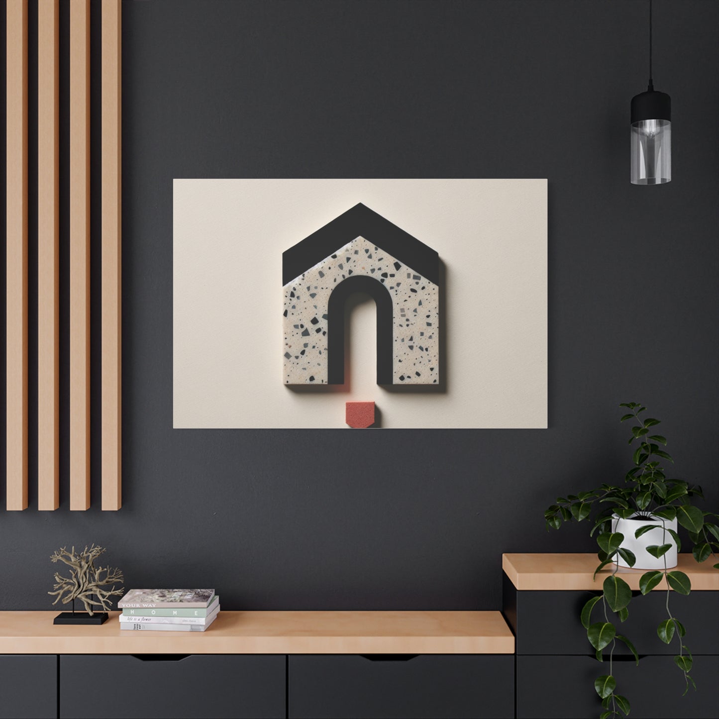 Geometric House Design - Matte Canvas, Stretched, 1.25"