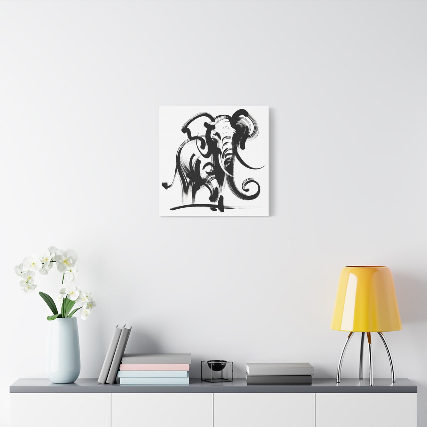 Elephant Ink Art - Matte Canvas, Stretched, 1.25"