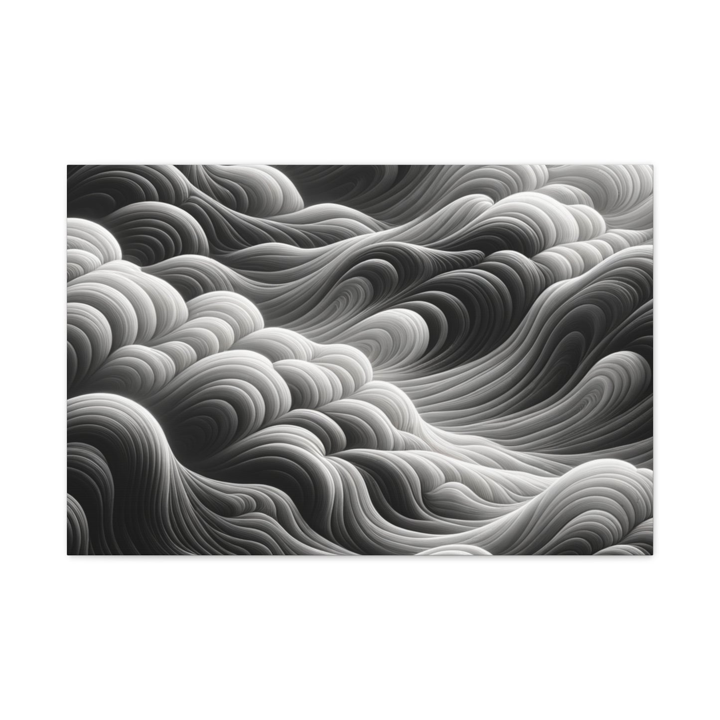 Monochrome Waves - Matte Canvas, Stretched, 1.25"