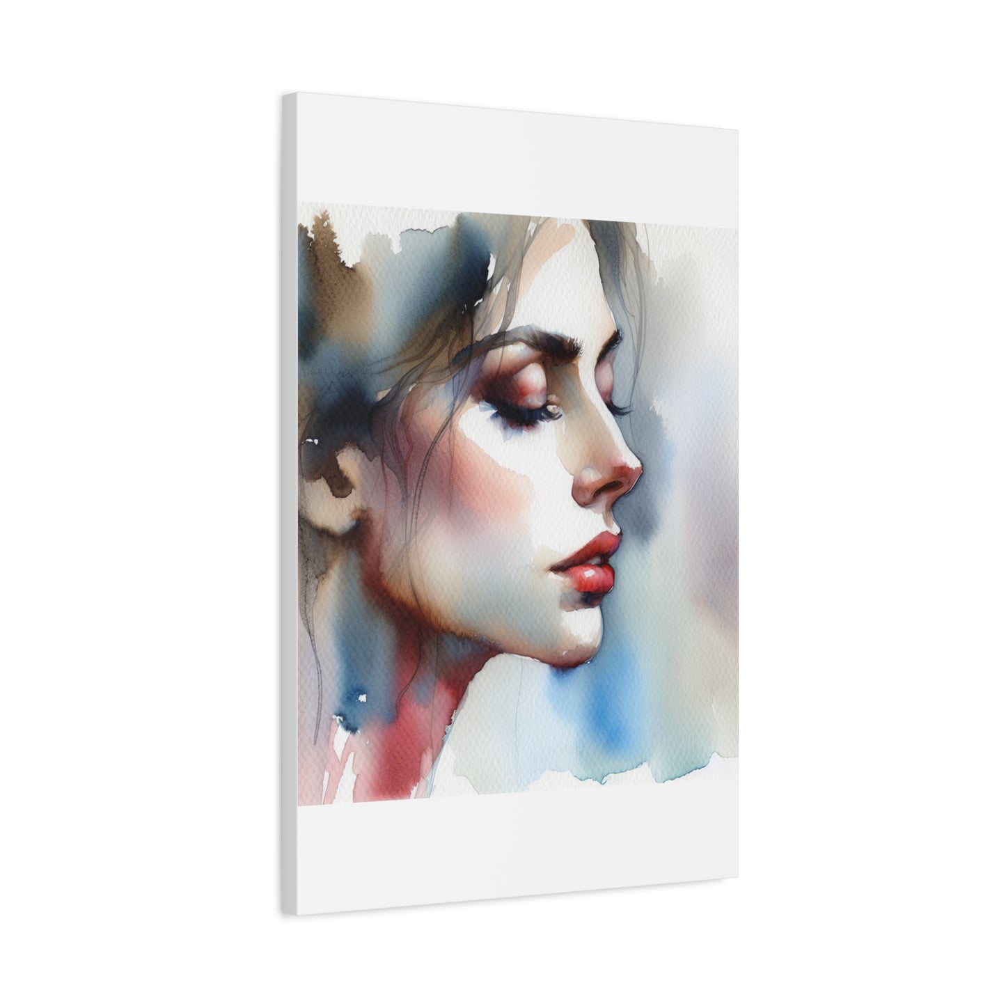 Matte Canvas 1.25" Stretched - Serene Watercolor Portrait