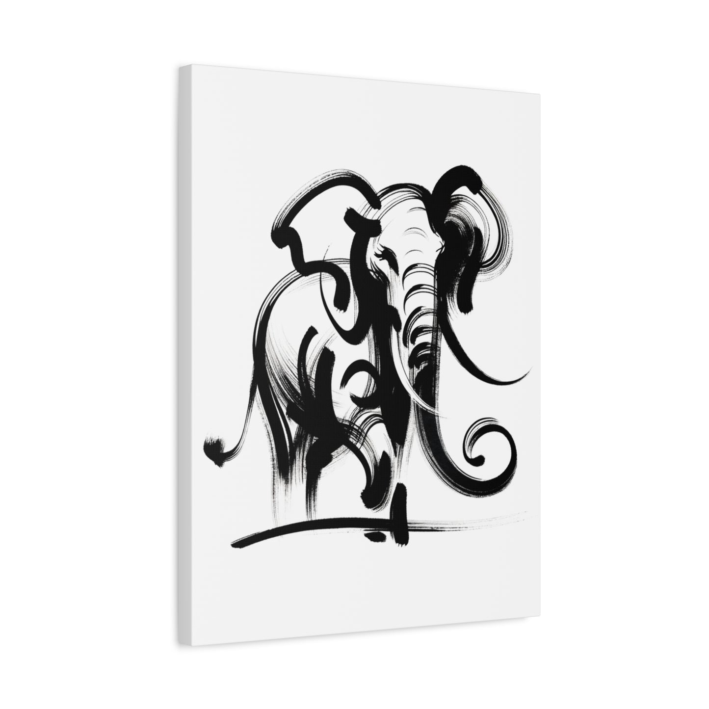 Elephant Ink Art - Matte Canvas, Stretched, 1.25"