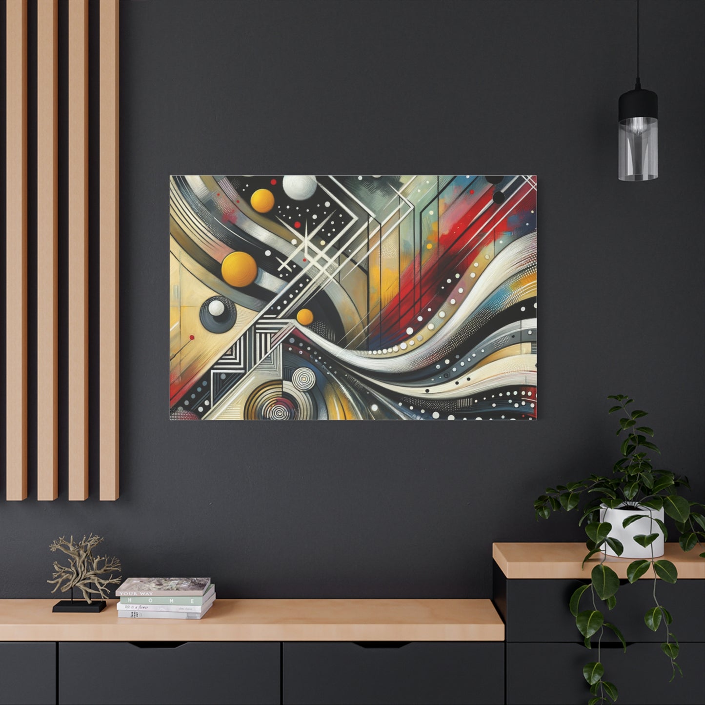 Stretched Matte Canvas, 1.25" - Vibrant Abstract Geometric Design