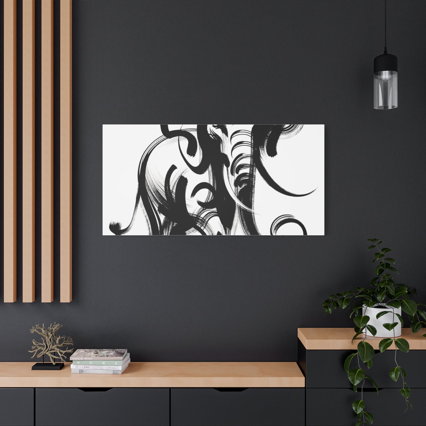 Elephant Ink Art - Matte Canvas, Stretched, 1.25"