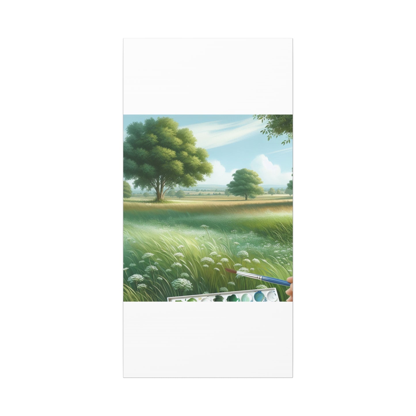 Matte Canvas, Stretched, 1.25" - Serene Green Landscape Painting