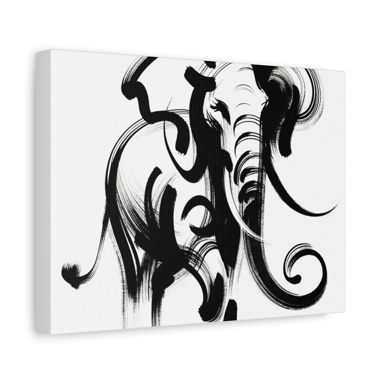 Elephant Ink Art - Matte Canvas, Stretched, 1.25"