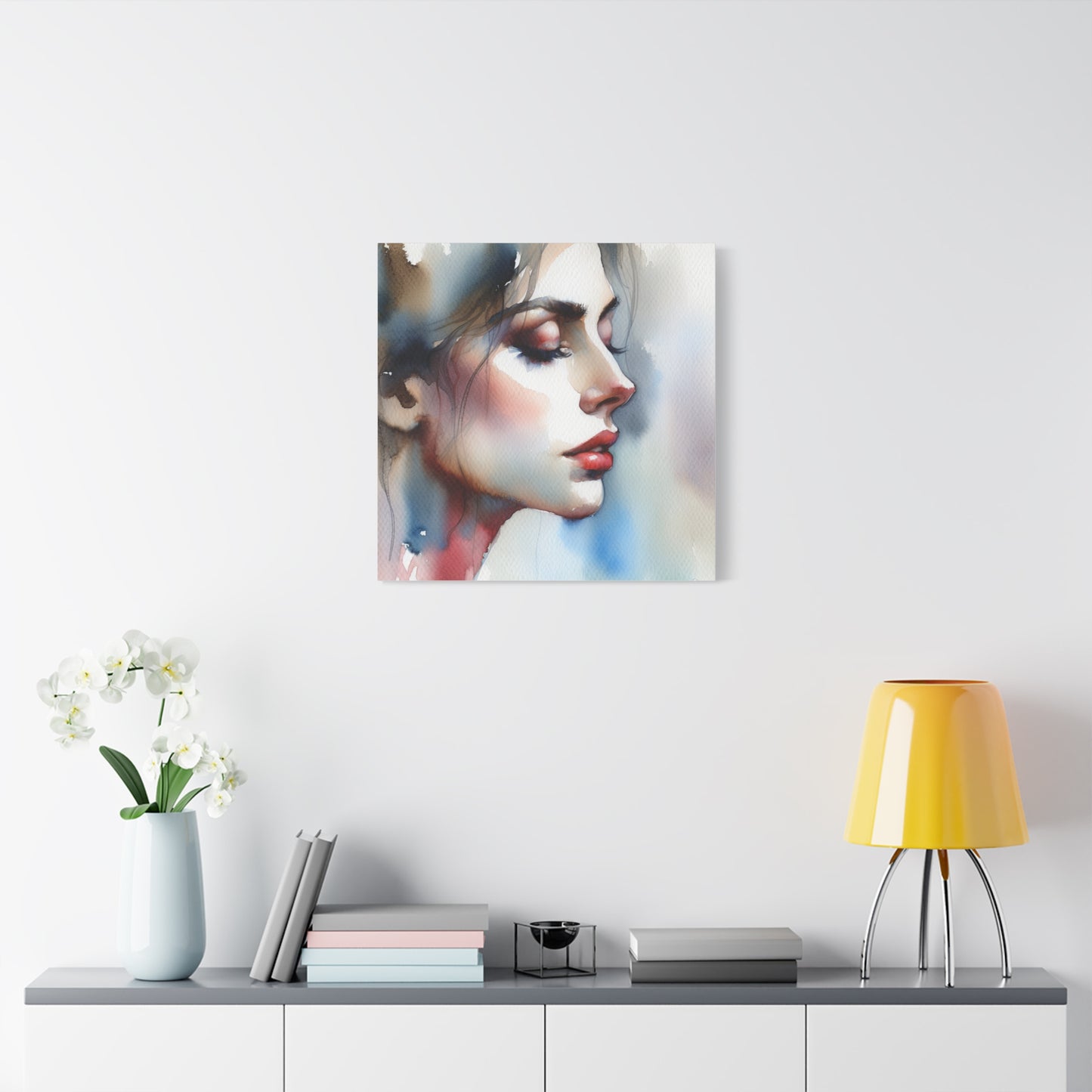 Matte Canvas 1.25" Stretched - Serene Watercolor Portrait