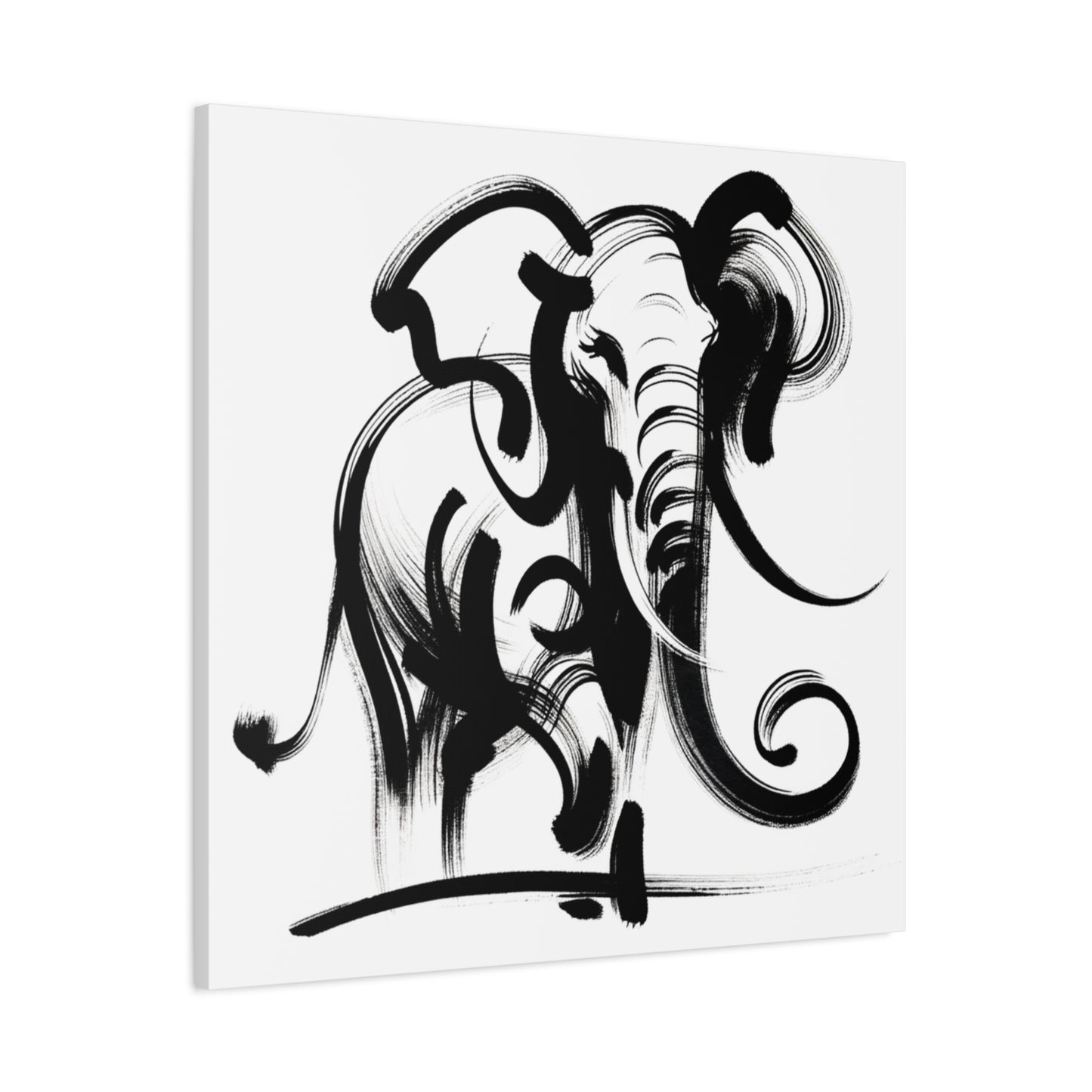 Elephant Ink Art - Matte Canvas, Stretched, 1.25"