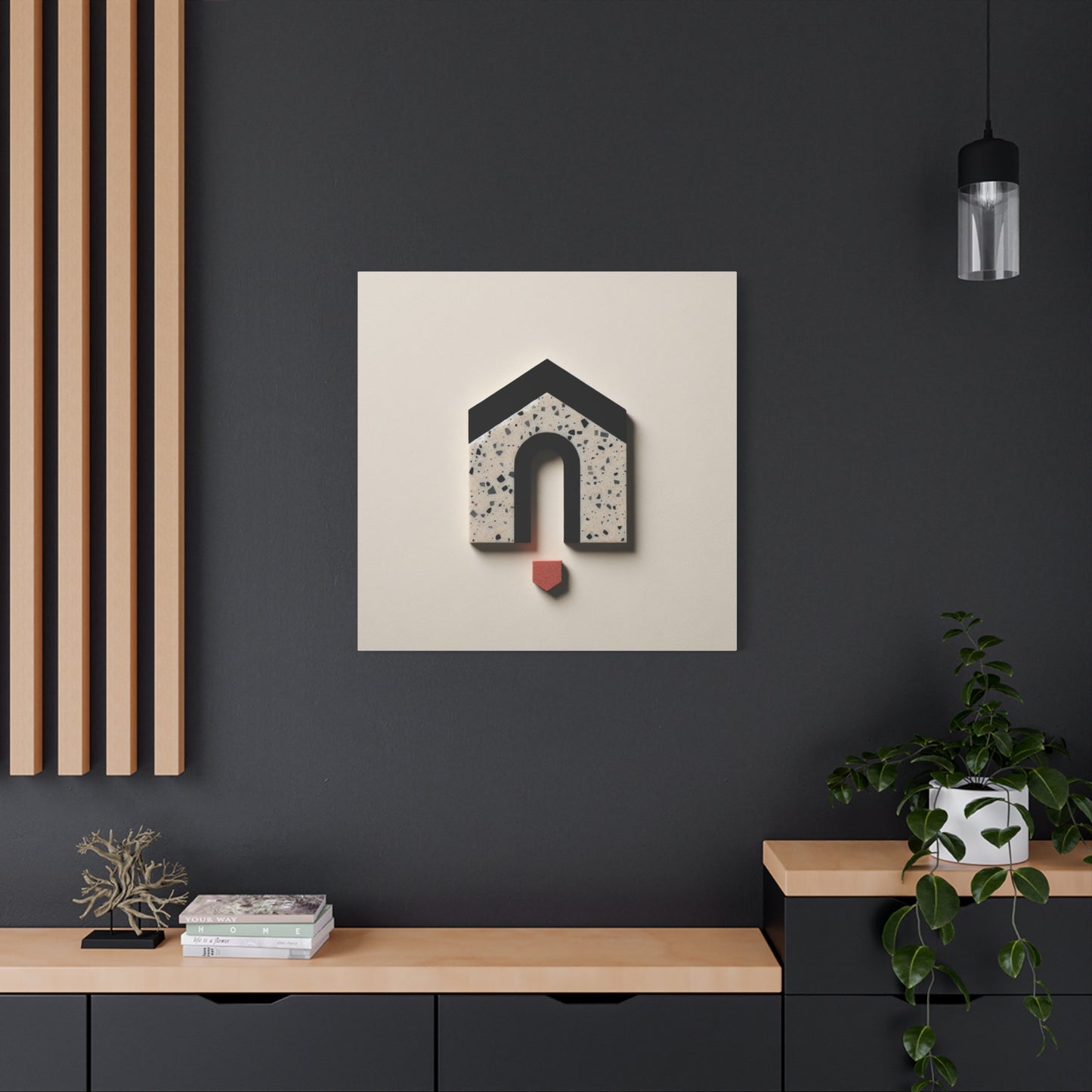 Geometric House Design - Matte Canvas, Stretched, 1.25"