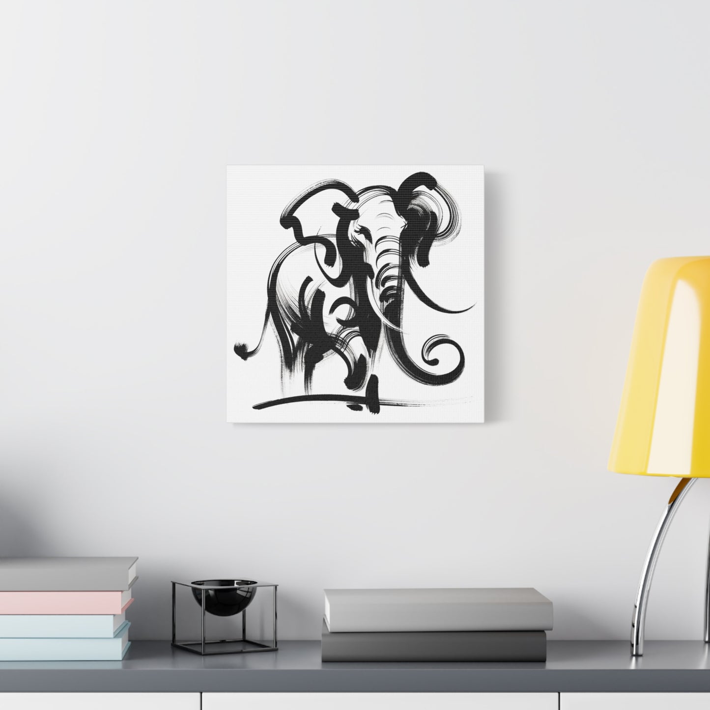 Elephant Ink Art - Matte Canvas, Stretched, 1.25"