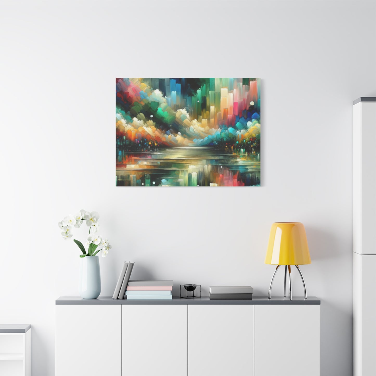 Colorful Abstract Skyline - Matte Canvas, Stretched, 1.25"