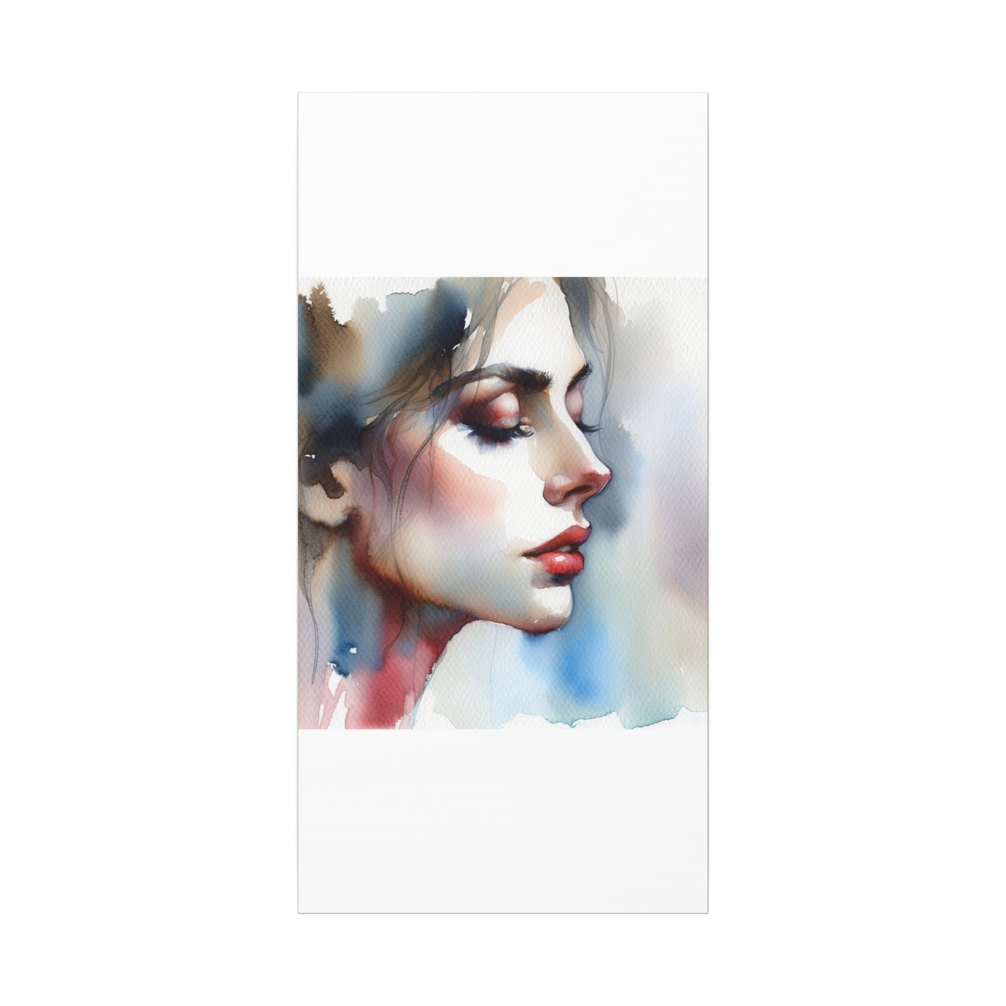 Matte Canvas 1.25" Stretched - Serene Watercolor Portrait